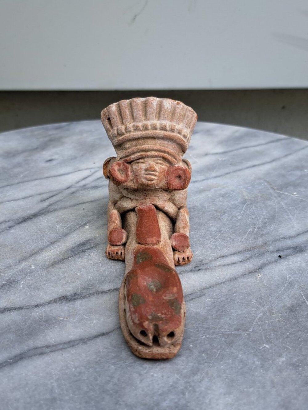Clay Mayan Tobacco Pipe